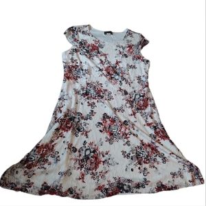 Salon Studio Floral Dress with Lace Overlay